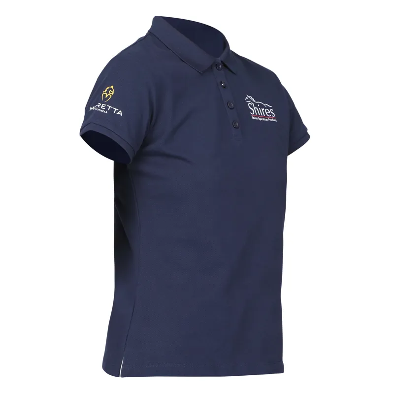 Shires Aubrion Branded Ladies Polo Shirt - Navy-2
