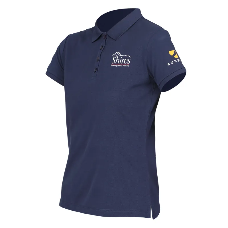 Shires Aubrion Branded Ladies Polo Shirt - Navy-3