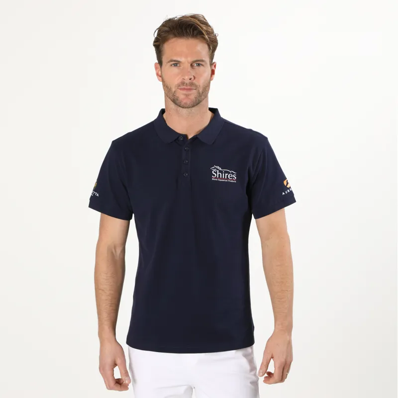 Shires Aubrion Branded Gents Polo Shirt - Navy-1