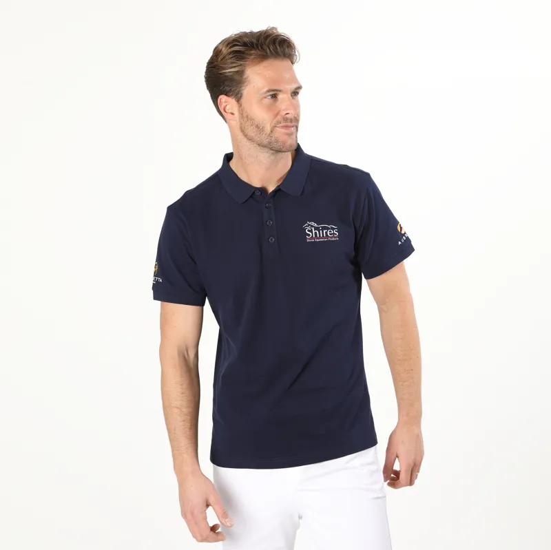 Shires Aubrion Branded Gents Polo Shirt - Navy