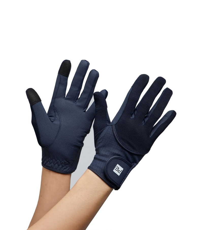 Premier Equine Junior Presa Mesh Riding Gloves - Navy