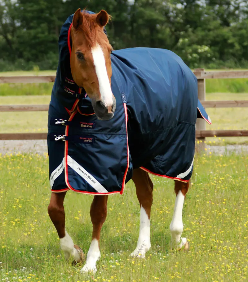 Premier Equine Buster Storm 200g Combo Turnout Rug with Snug-Fit Neck - Navy