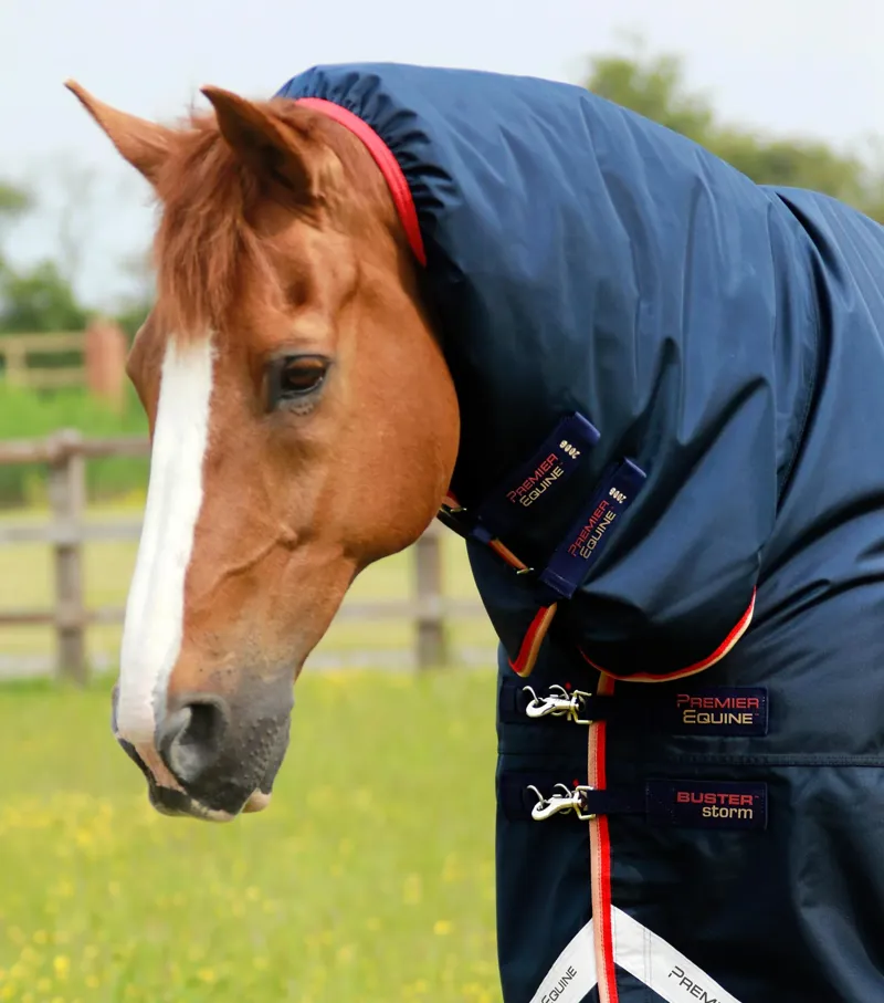 Premier Equine Buster Storm 200g Combo Turnout Rug with Snug-Fit Neck - Navy-1
