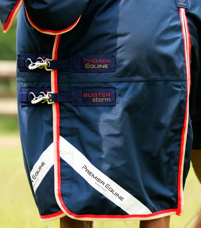 Premier Equine Buster Storm 200g Combo Turnout Rug with Snug-Fit Neck - Navy-2
