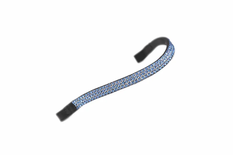 Shires Velociti GARA Wide Diamante Browband - Blue/Black