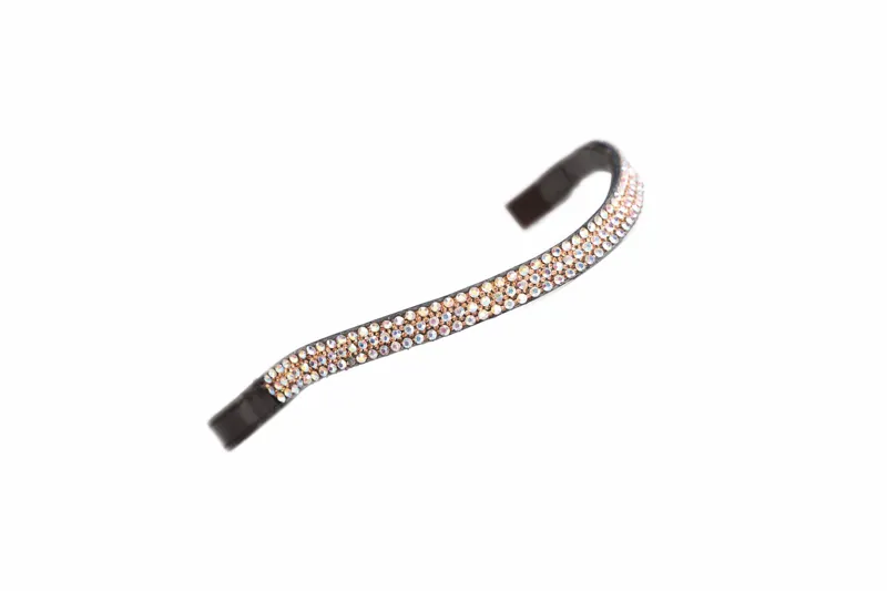 Shires Velociti GARA Wide Diamante Browband - Peach/Havana
