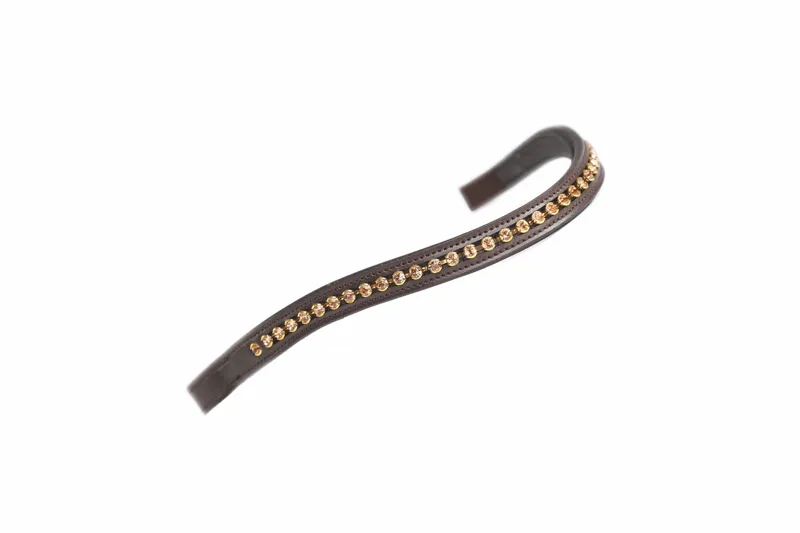 Shires Velociti GARA Large Diamante Browband - Havana/Gold