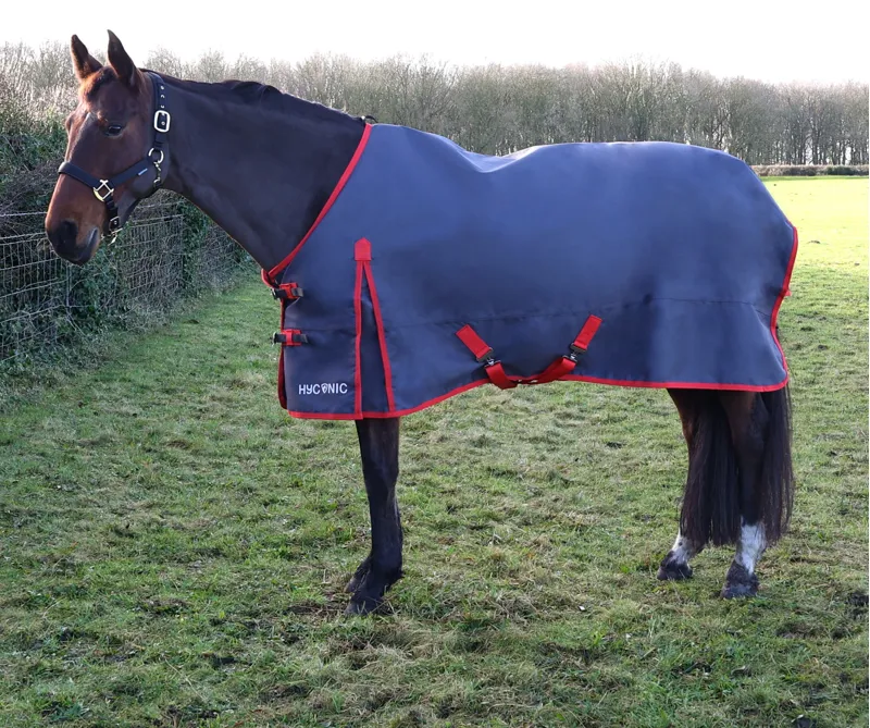 HYCONIC Lite 0g Turnout Rug - Charcoal/Red