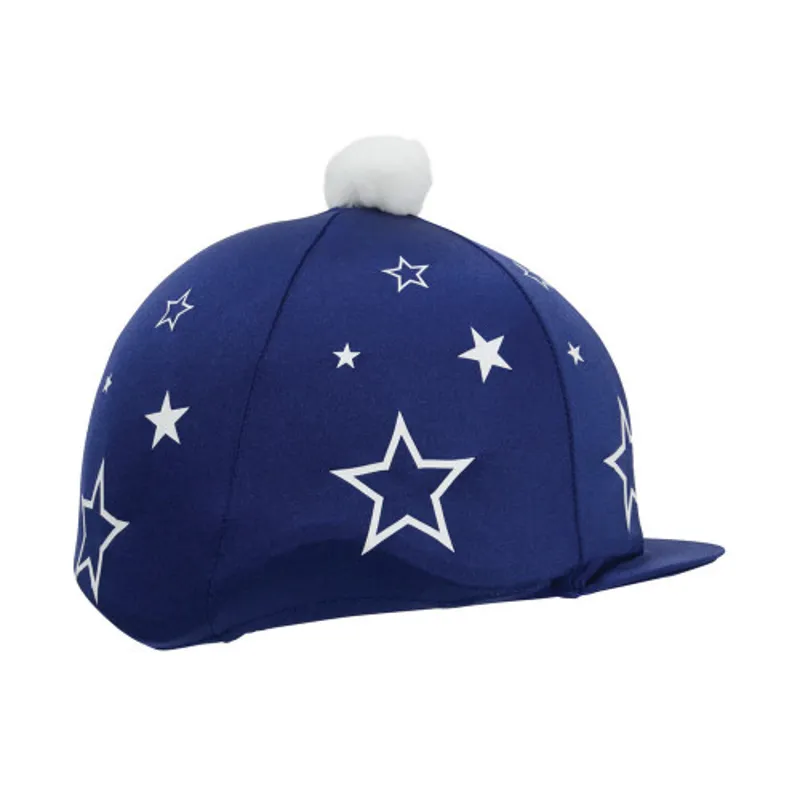 Hy Equestrian Super Starz Hat Cover - Navy/White
