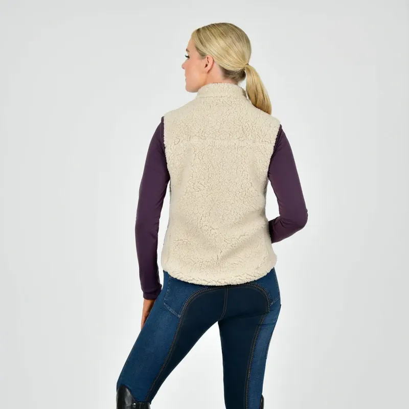 Dublin Ladies Thea Teddy Vest - Natural/Plum Perfect Trim-2