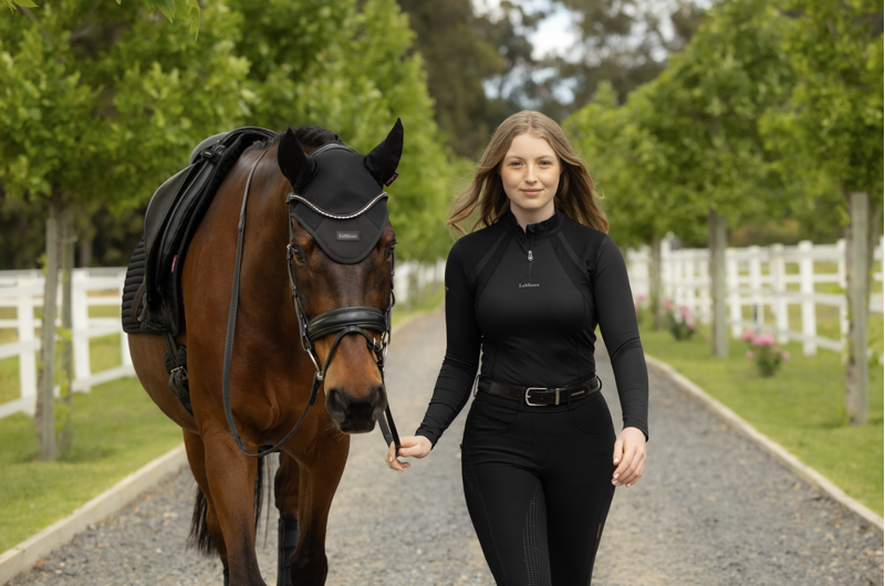 LeMieux Air-Tek Mesh Fly Hood - Black-1