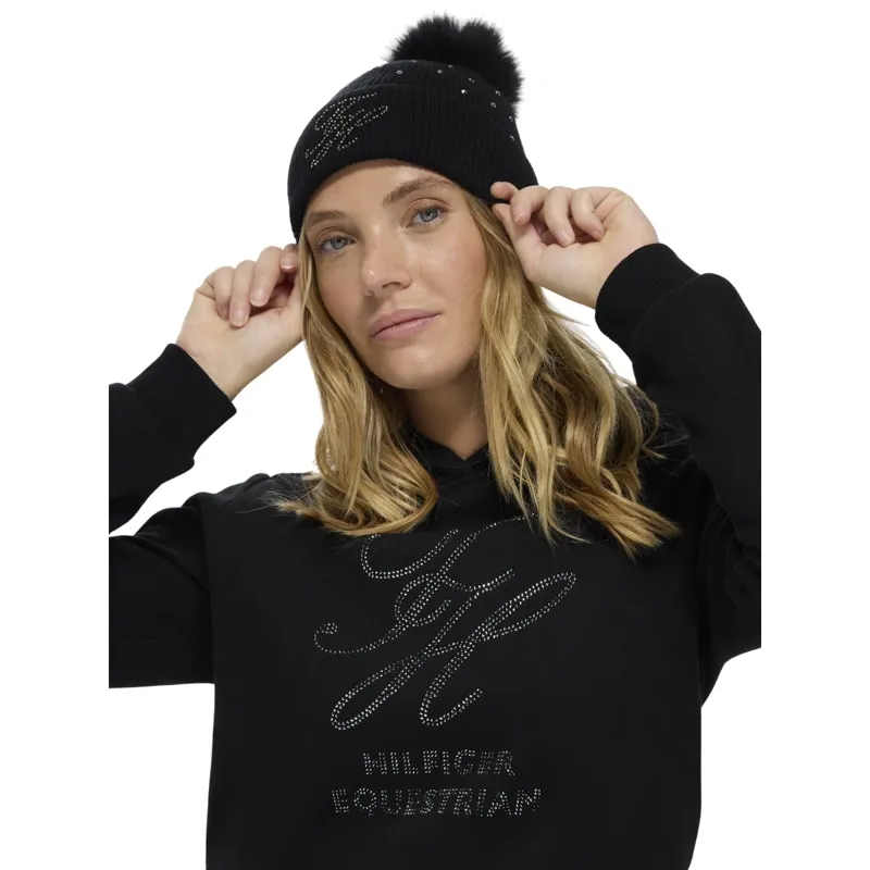 Tommy Hilfiger Estelle Women Rhinestone Hoodie - Black-3