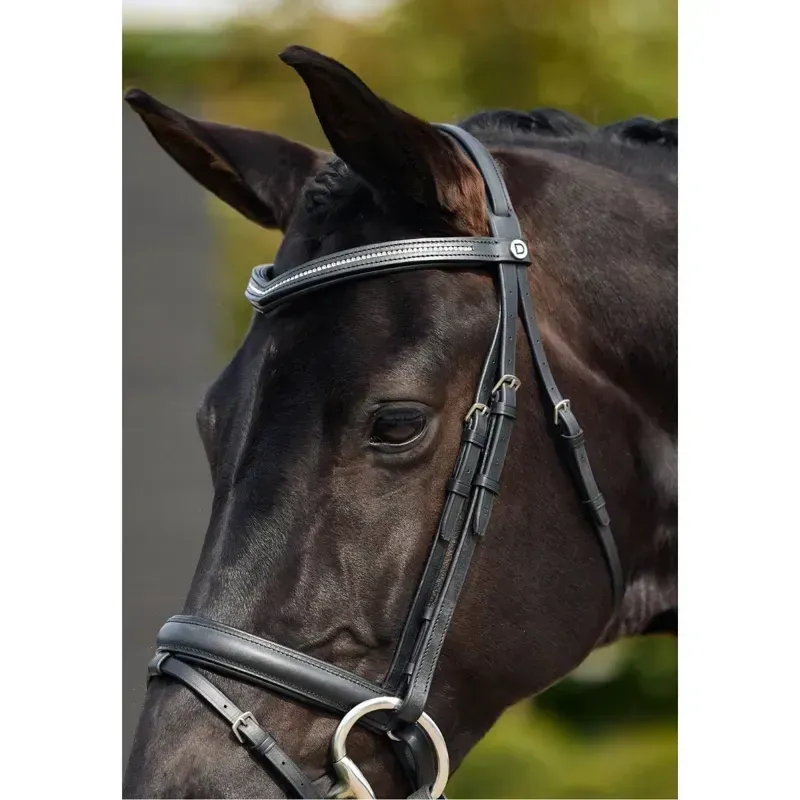 Dublin Padded Comfort Crown Crystal Flash Bridle - Black