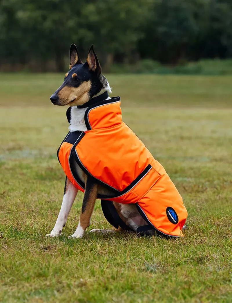 WeatherBeeta ComFiTec Reflective 300D Deluxe Showerproof Dog Coat - Orange-2