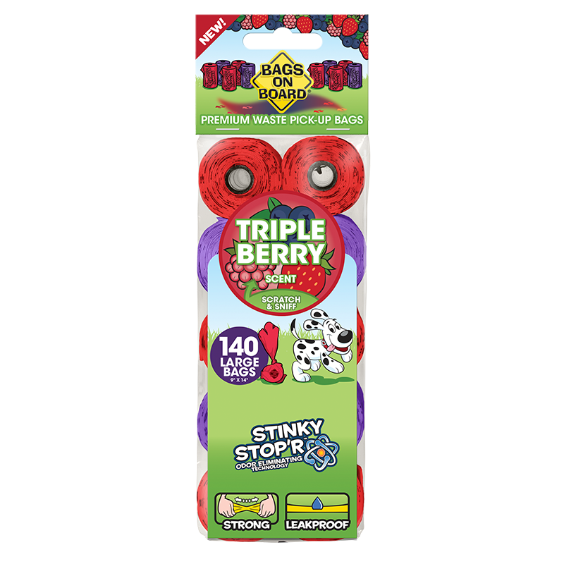 Bags On Board Scented Refill Rolls - 10 X 14 Bags - Triple Berry