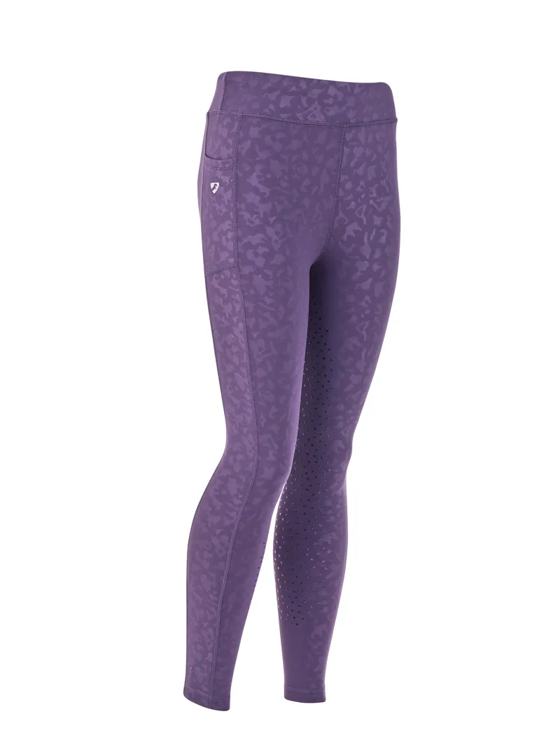 Shires Aubrion Children's Non Stop Riding Tights - Purple