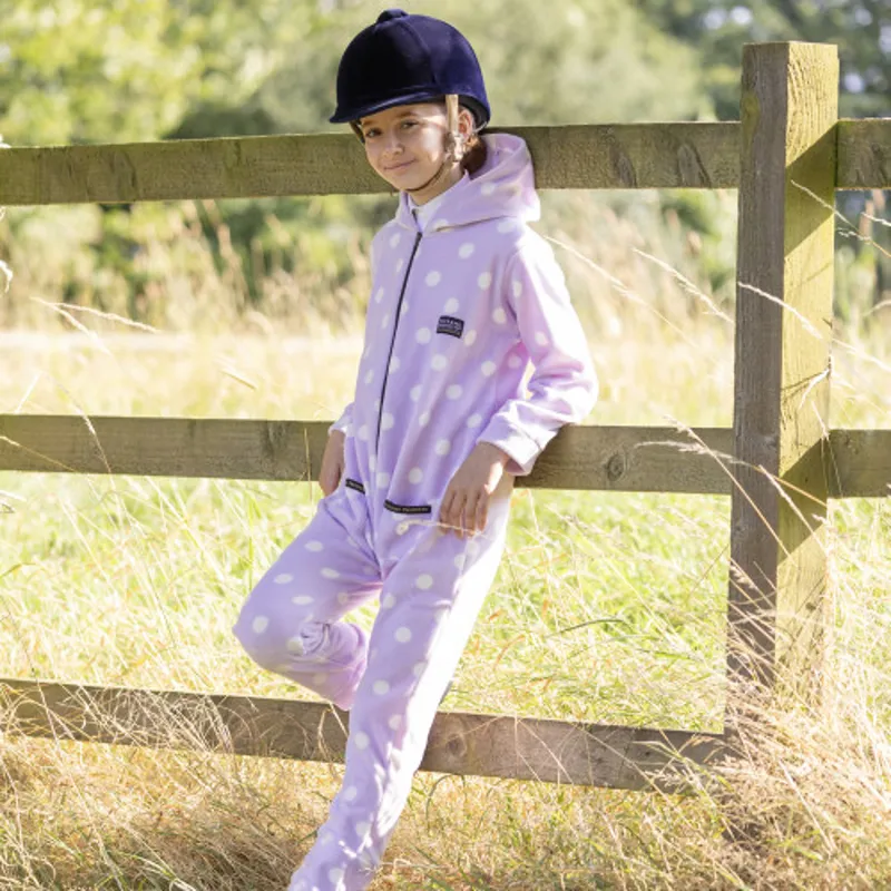 Supreme Products Child's Dotty Fleece Onesie - Lavish Lilac