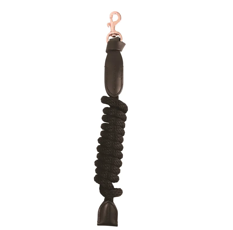 Hy Equestrian Rosciano Rose Gold Lead Rope - Brown/Rose Gold