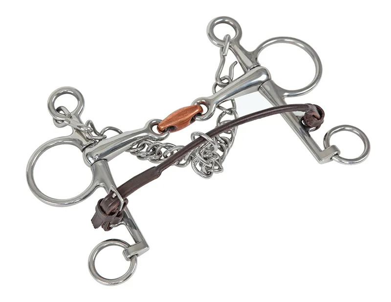 Shires Velociti GARA Rolled Leather Lip Strap - Havana