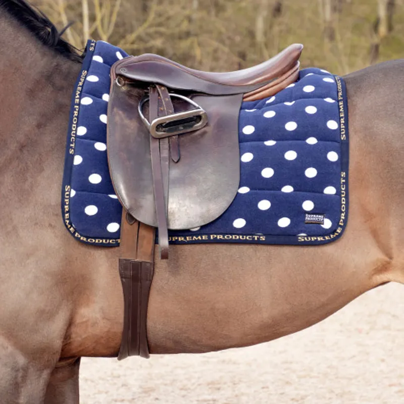 Supreme Products Dotty Fleece Saddle Pad - Beautiful Blue 