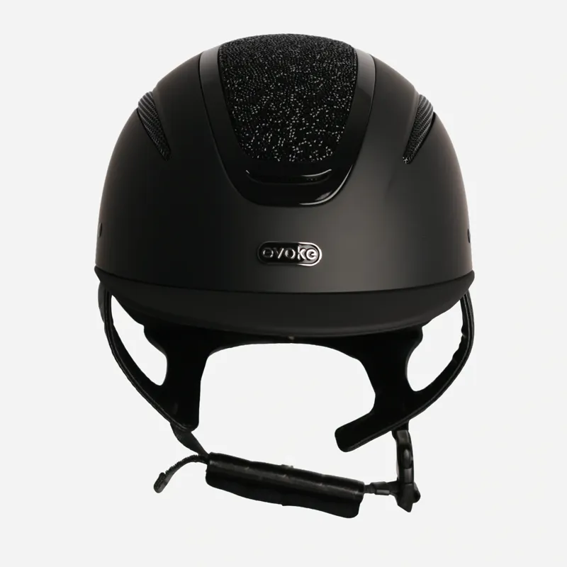 Evoke Elara Classic Peak Riding Hat - Black/Jet Black Crystal