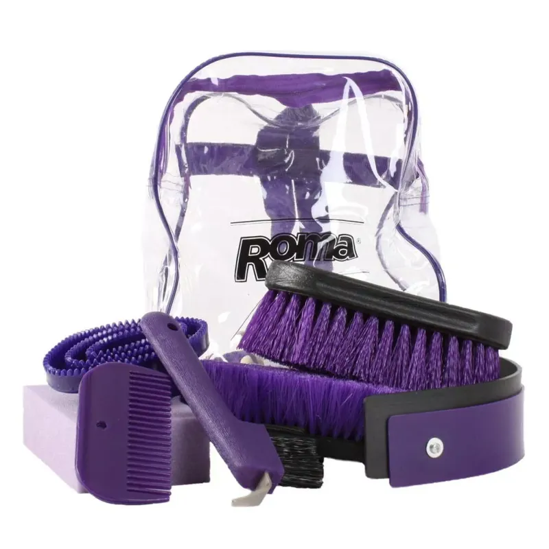 Roma Backpack 7 Piece Grooming Kit - Purple