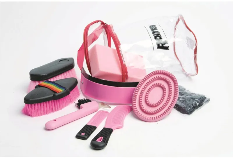 Roma Cylinder 9 Piece Grooming Kit - Pink