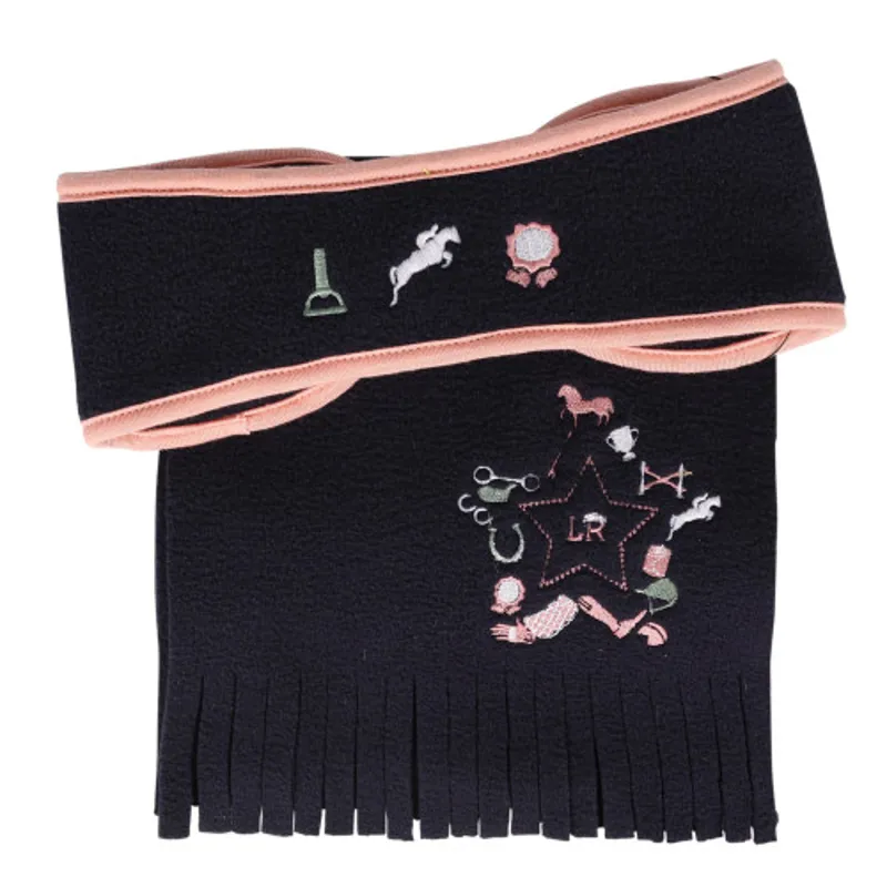 Pony Passion Headband and Scarf Set By Little Rider - Navy/Blush