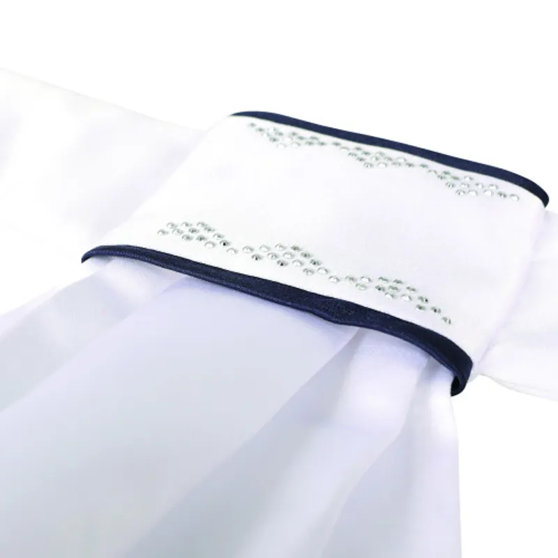 Coldstream Sunwick Ready Tied Stock - White/ Navy-1