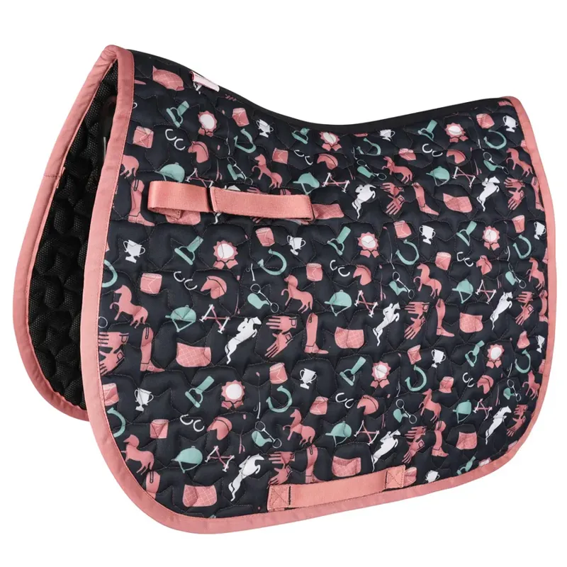 Pony Passion Saddle Pad By Little Rider - Blush/Navy