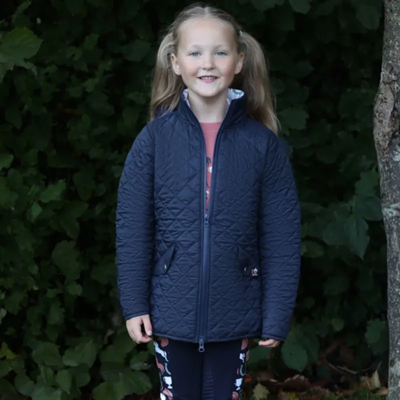 Pony Passion Quilted Jacket By Little Rider - Navy-2