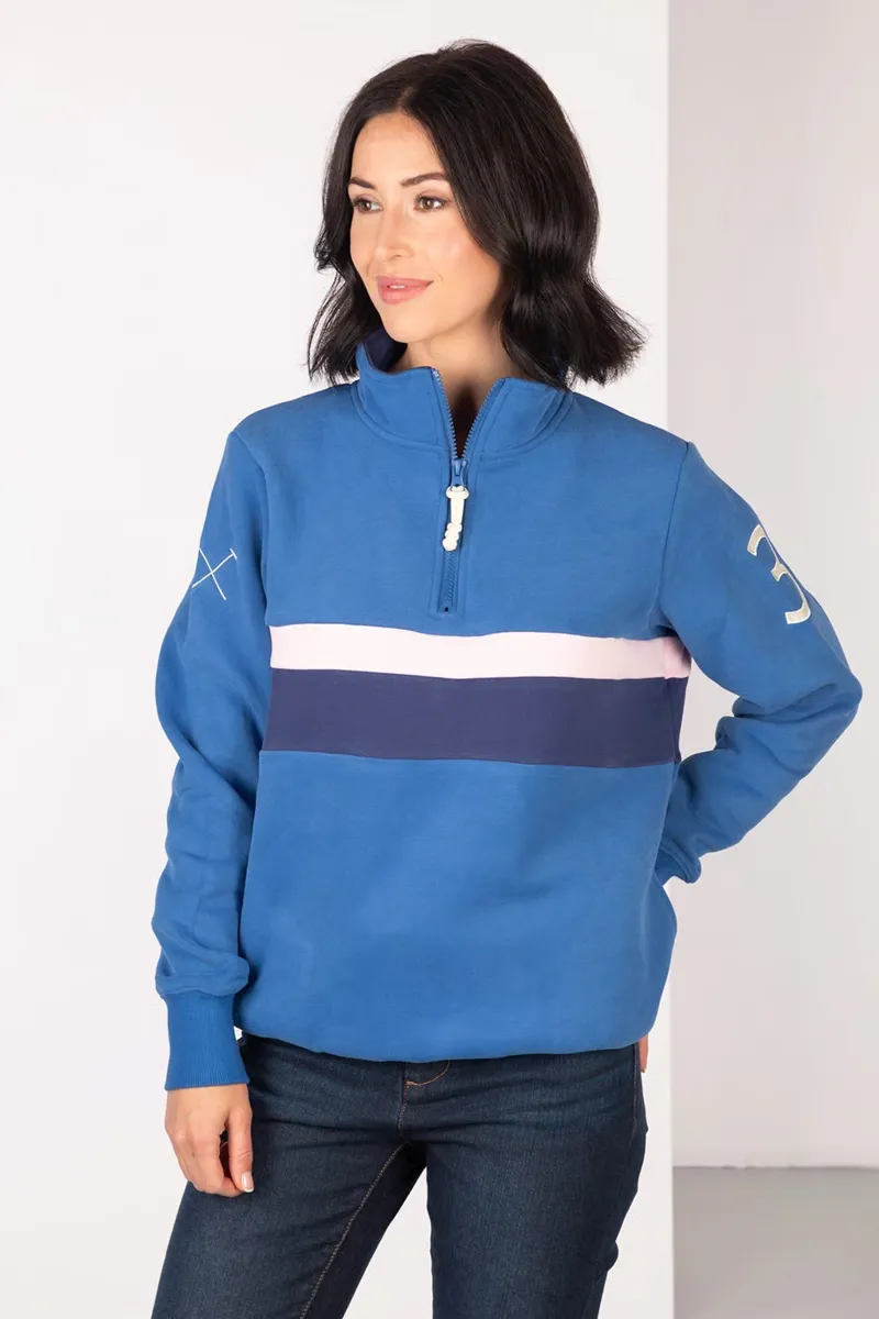 Rydale Ladies Bramham Stripe Sweatshirt - Blue/Navy