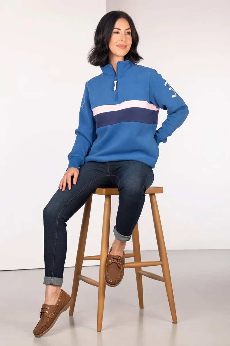 Rydale Ladies Bramham Stripe Sweatshirt - Blue/Navy-6