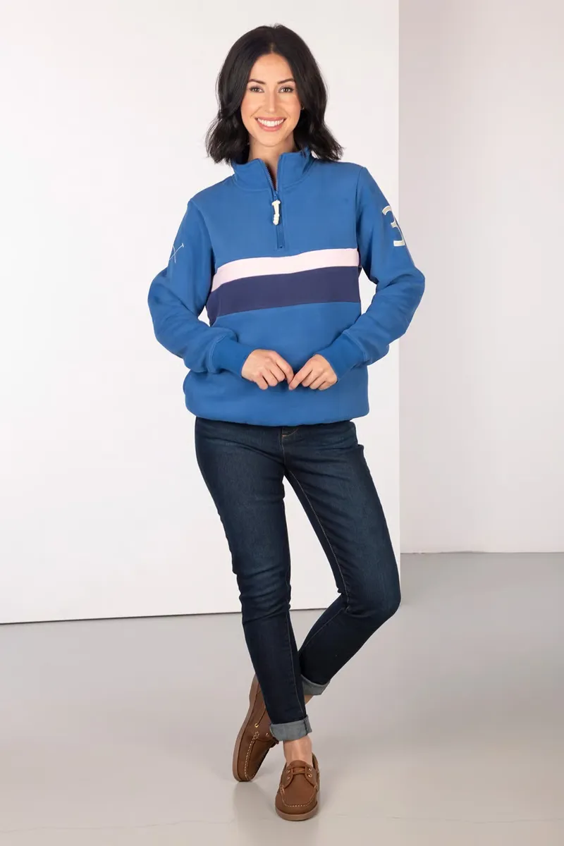 Rydale Ladies Bramham Stripe Sweatshirt - Blue/Navy-5