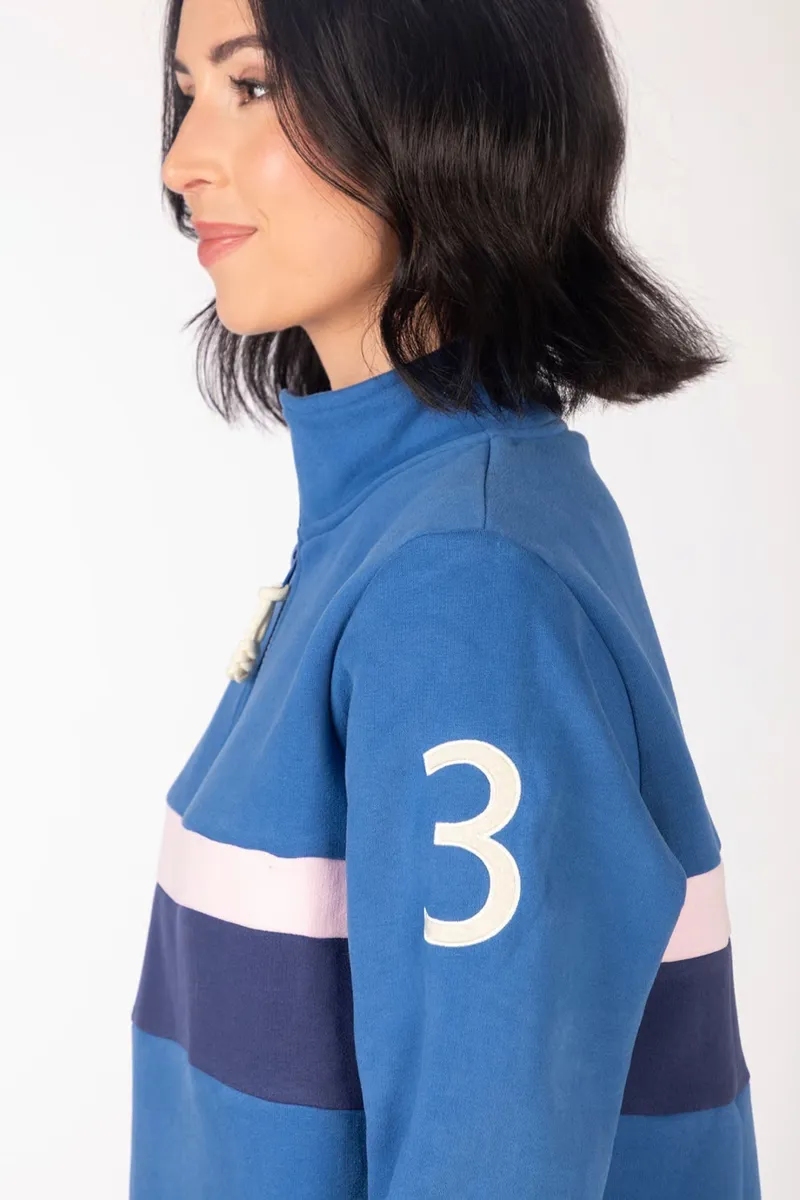 Rydale Ladies Bramham Stripe Sweatshirt - Blue/Navy-3