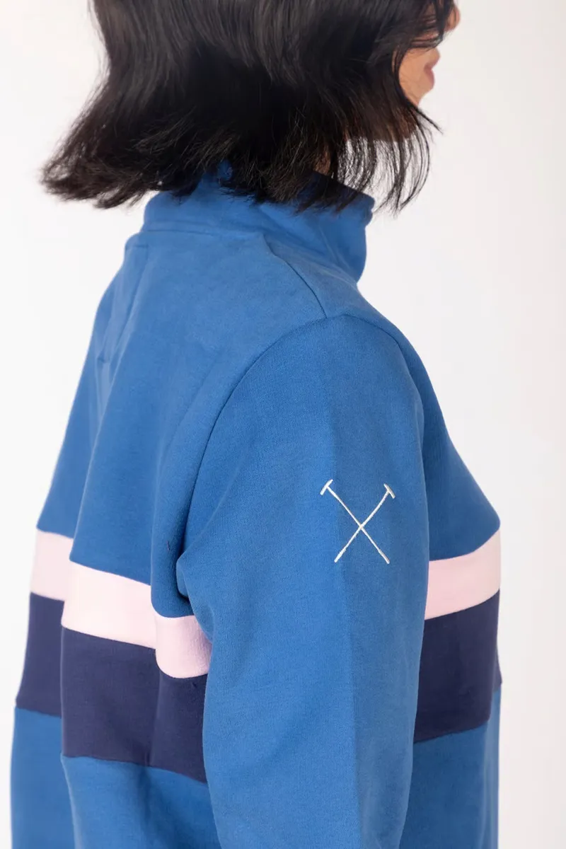 Rydale Ladies Bramham Stripe Sweatshirt - Blue/Navy-4