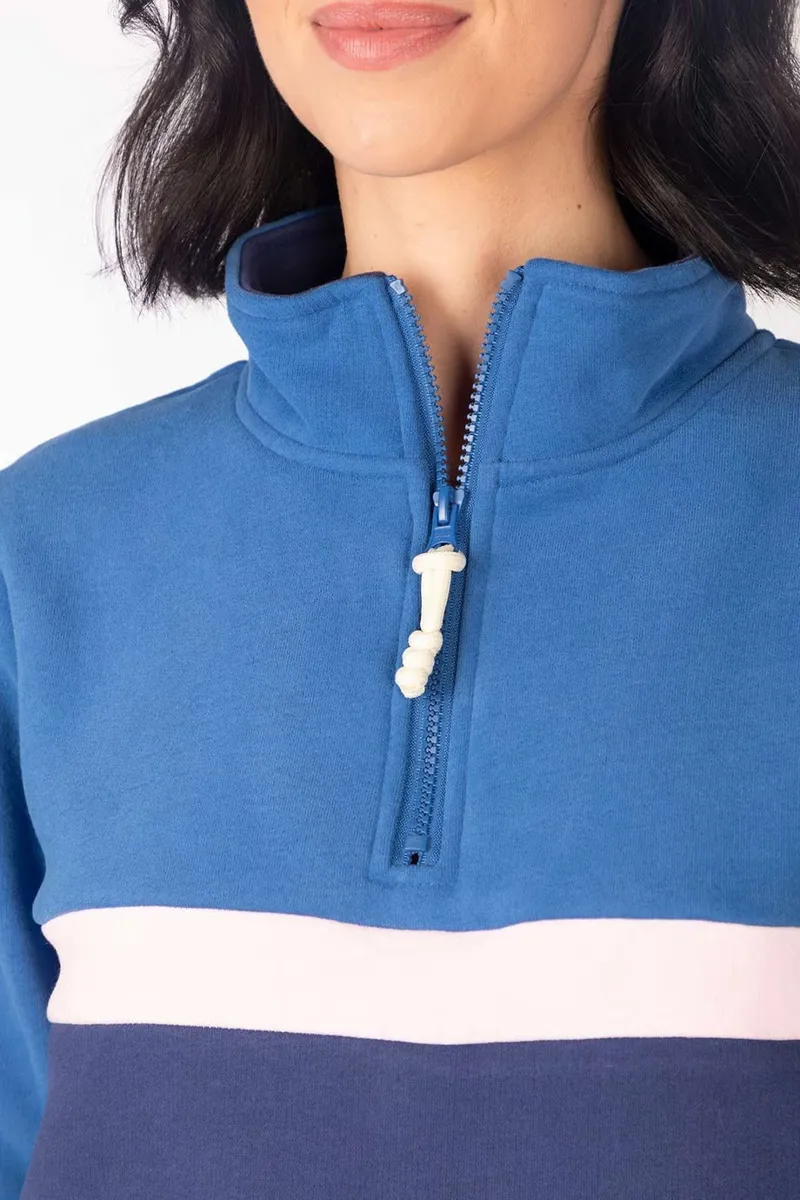 Rydale Ladies Bramham Stripe Sweatshirt - Blue/Navy-7