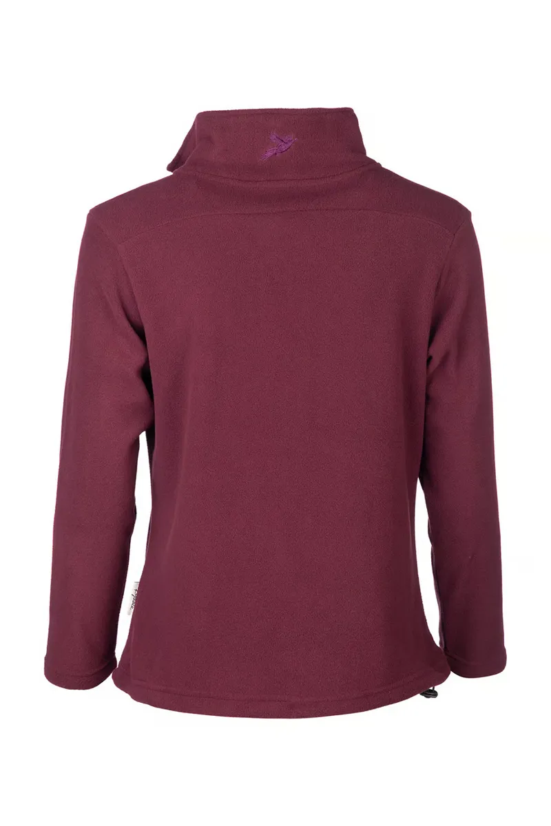 Rydale Ladies Kelk Overhead Pheasant Fleece - Dark Burgundy-1