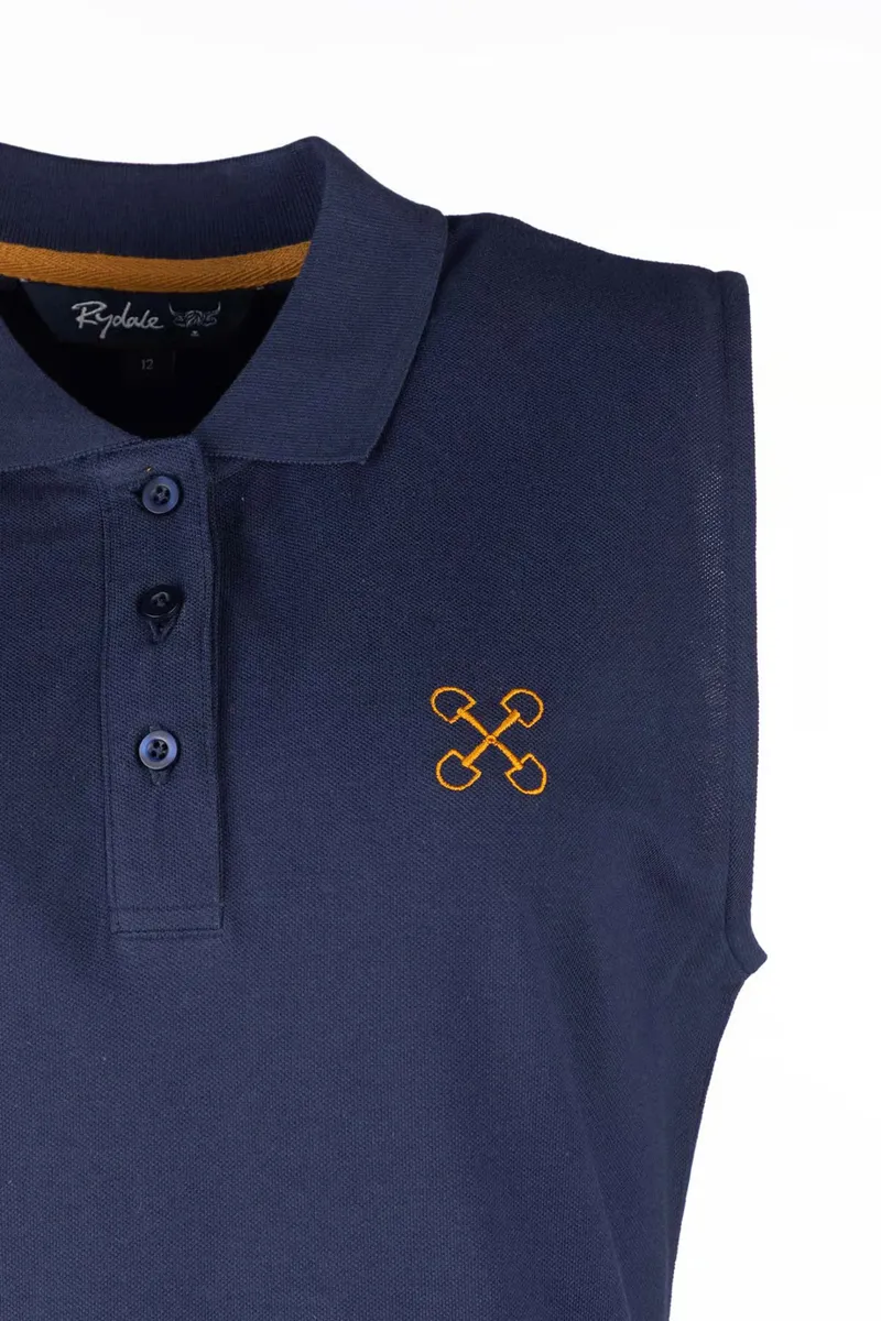 Rydale Ladies Kirby Sleeveless Polo Shirt - Navy-2