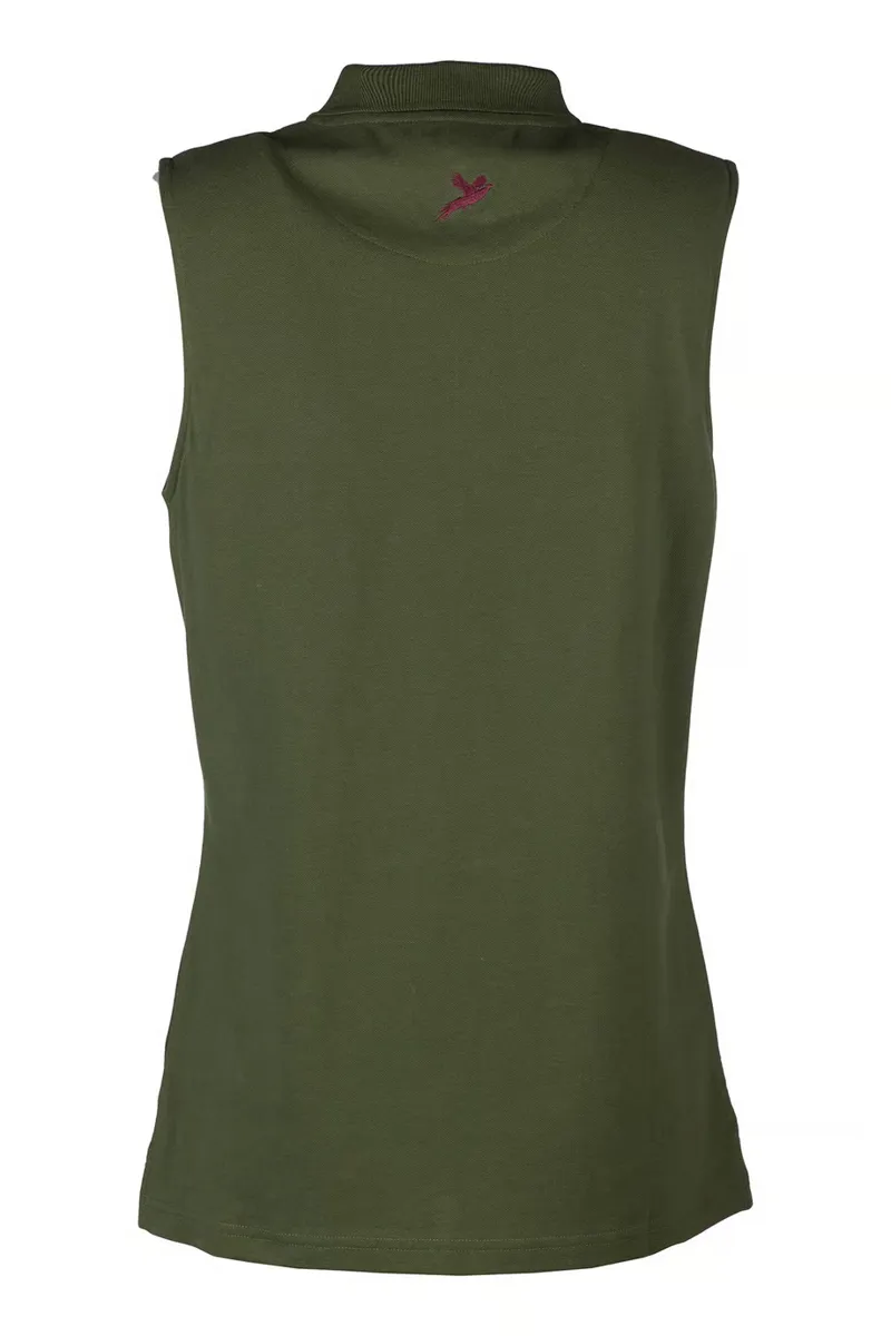 Rydale Ladies Kirby Sleeveless Polo Shirt - Olive-1