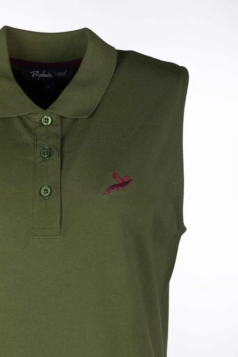 Rydale Ladies Kirby Sleeveless Polo Shirt - Olive-2