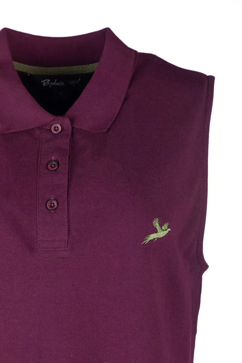 Rydale Ladies Kirby Sleeveless Polo Shirt - Dark Berry-2