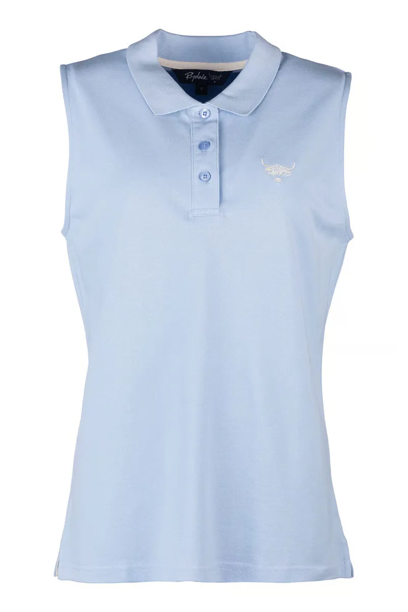 Rydale Ladies Kirby Sleeveless Polo Shirt - Soft Blue