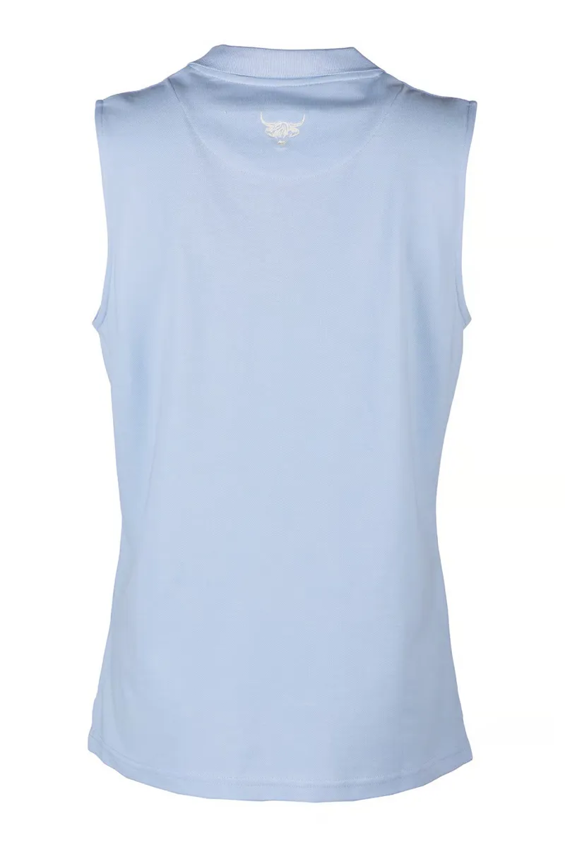 Rydale Ladies Kirby Sleeveless Polo Shirt - Soft Blue-1