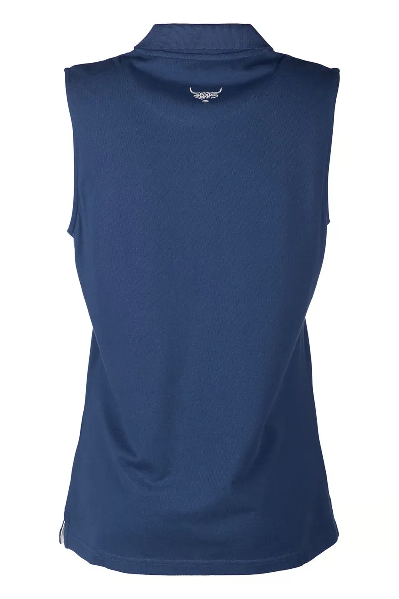 Rydale Ladies Kirby Sleeveless Polo Shirt - Denim-1