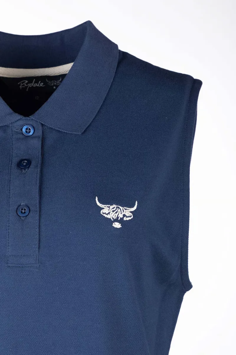 Rydale Ladies Kirby Sleeveless Polo Shirt - Denim-2