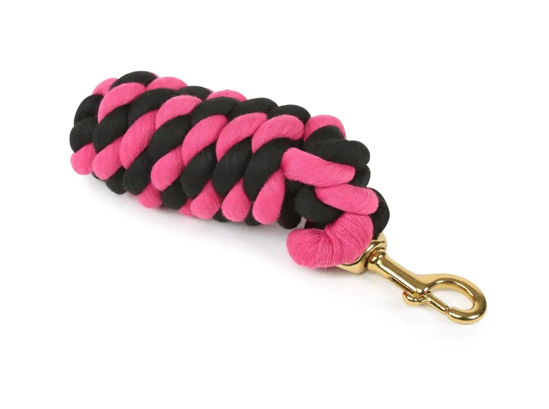 Shires Lead Rope with Trigger Clip - Black/Fuchsia