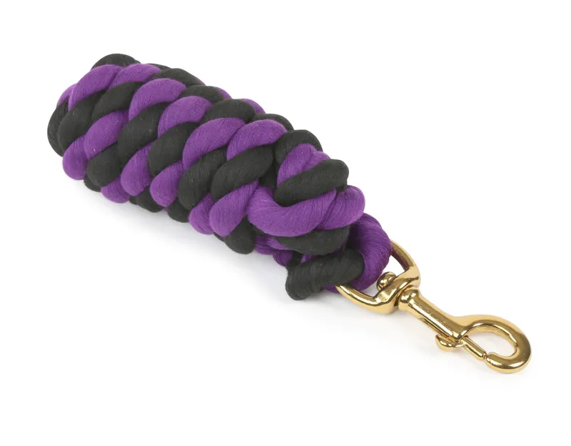 Shires Lead Rope with Trigger Clip - Black/Purple