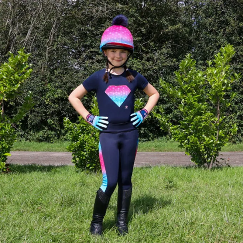 Dazzling Diamond Riding Tights by Little Rider - Navy-2
