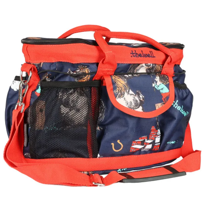 Hy Equestrian Thelwell Collection Practice Makes Perfect Grooming Bag - Navy/Red